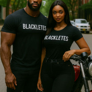 WHITE ON BLACK BLACKLETES T SHIRT